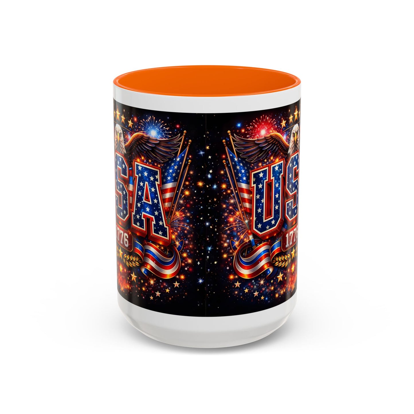 USA Eagle Coffee Mug – Patriotic 1776 Accent Mug (11/15oz)