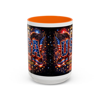 USA Eagle Coffee Mug – Patriotic 1776 Accent Mug (11/15oz)