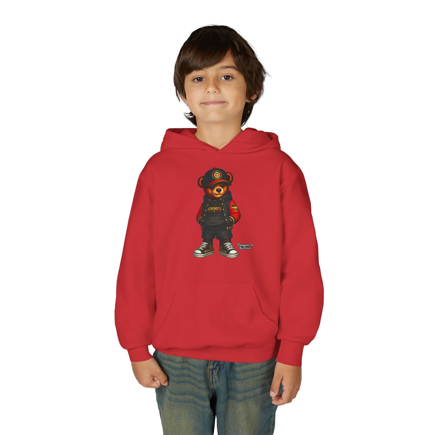 Youth Bear Hoodie – Streetwear Teddy Graphic Pullover for Kids