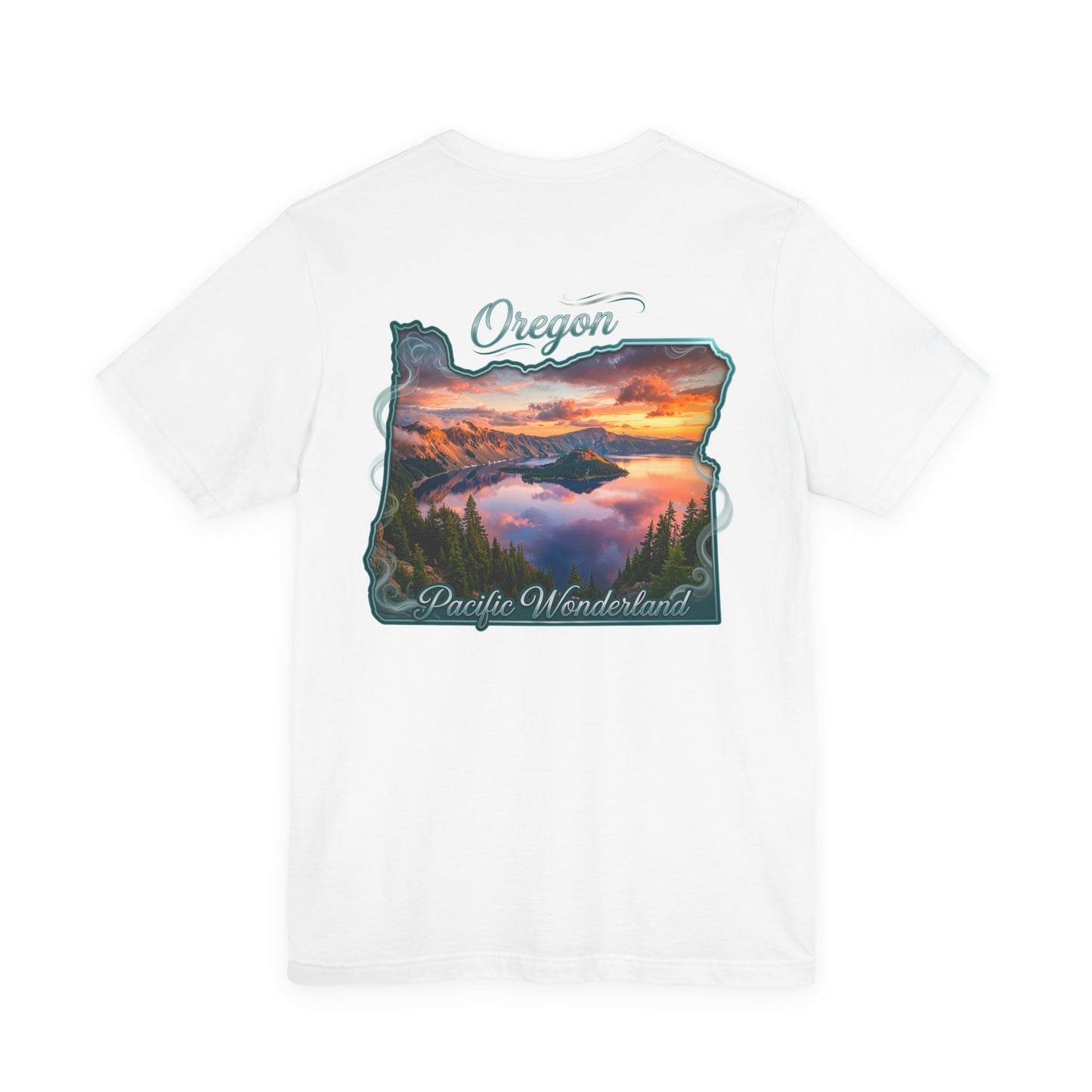 Oregon Pacific Wonderland T‑Shirt — Scenic Sunset State Map Tee