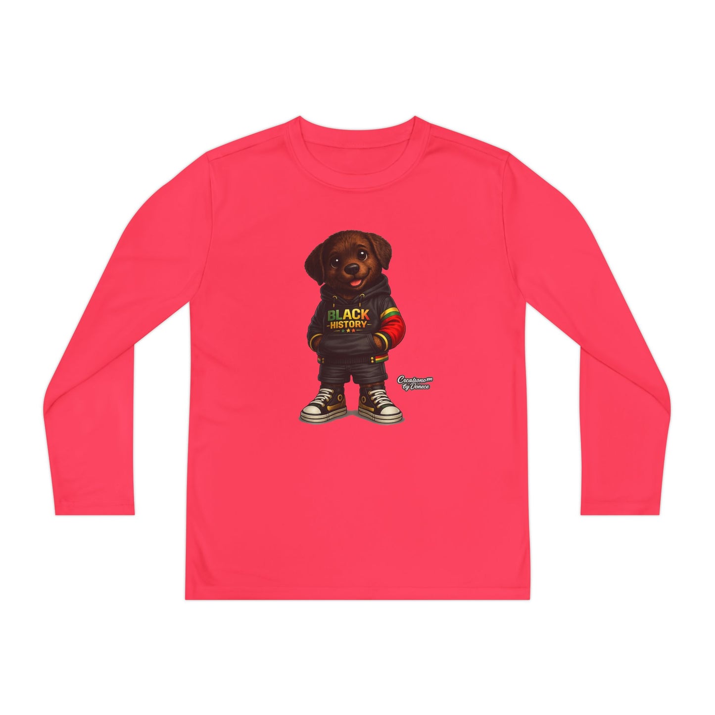 Kids Long Sleeve Tee — Rasta Teddy 'Black Excellence' Graphic