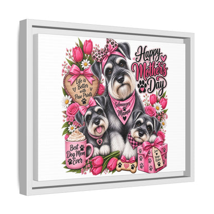 Happy Mother’s Day Schnauzer Canvas — Framed Matte Wall Art