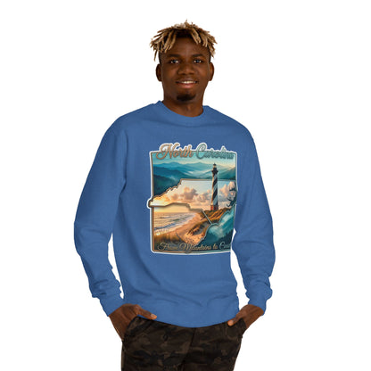 North Carolina Lighthouse Sweatshirt — From Mountains to Coast Scenic Crewneck