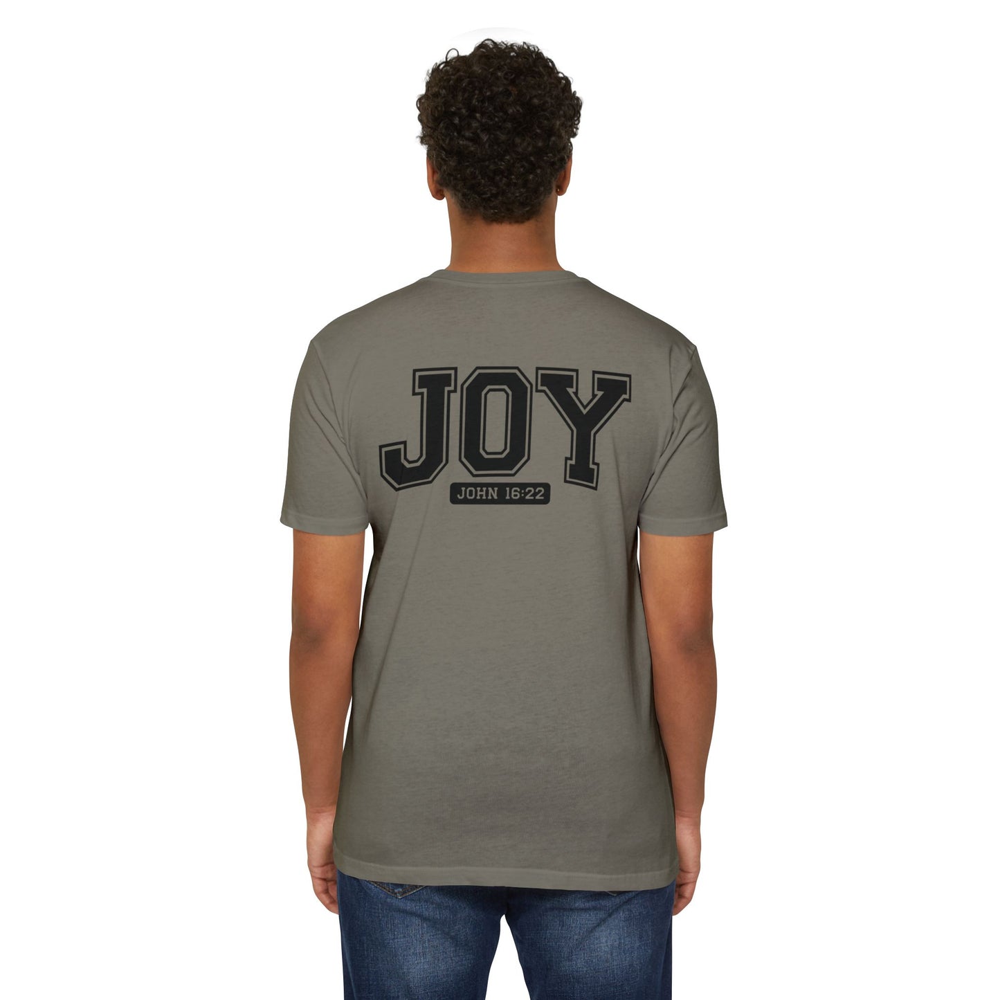 Joy T-Shirt – Christian Scripture John 16:22 College-Style Tee