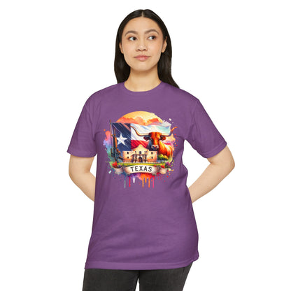 Texas Longhorn T-Shirt – Colorful State Flag & Ranch Design