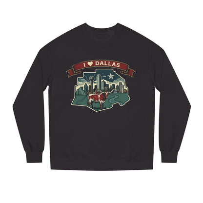 I  Dallas Skyline Sweatshirt — Vintage Texas Cityscape Crewneck