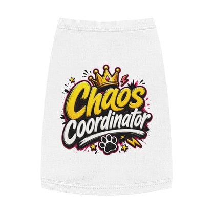 Chaos Coordinator Pet Tank Top — Cute Crown Paw Graphic Dog & Cat Tee