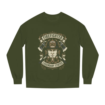 Firefighter Crewneck Sweatshirt — "Legendary Status" Graphic
