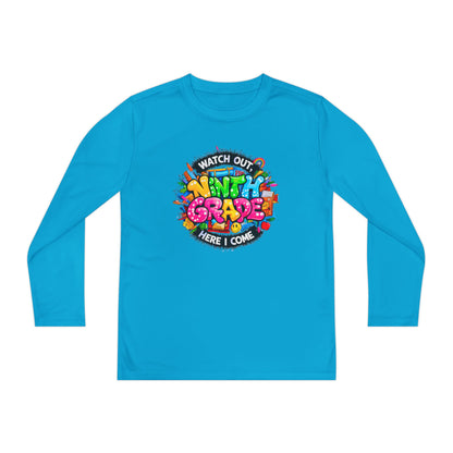 Ninth Grade Crewneck Long Sleeve — "Watch Out Ninth Grade Here I Come" Back-to-School Tee