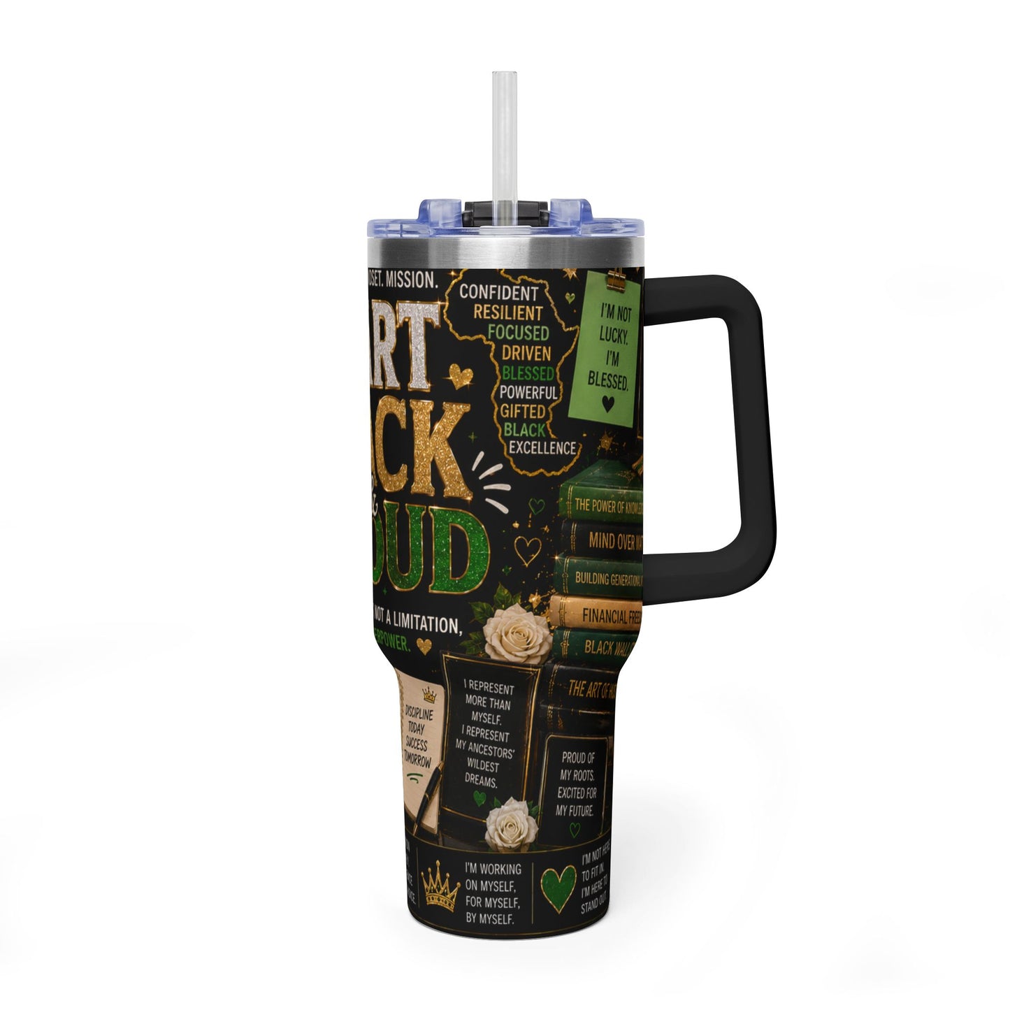 Smart, Black & Proud 40oz Vacuum Tumbler
