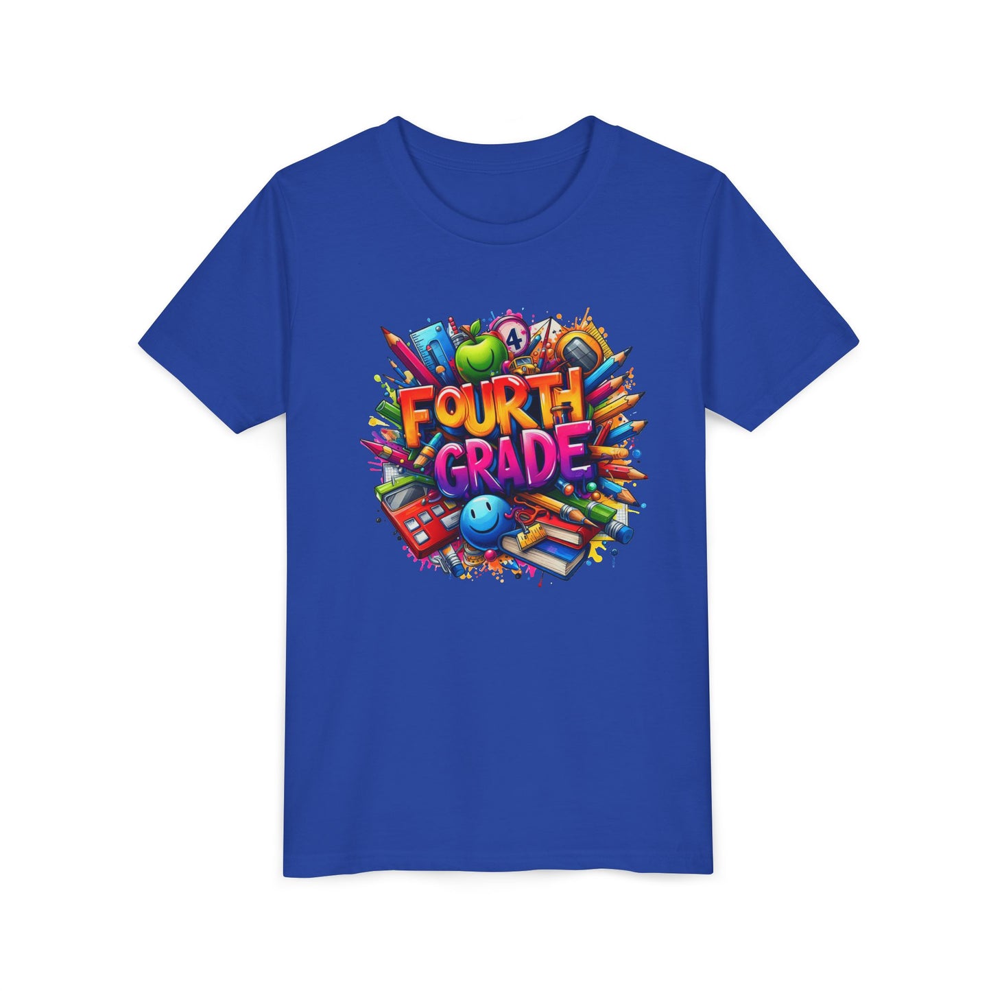 Fourth Grade Youth T‑Shirt – Colorful School Supplies Back to School Tee