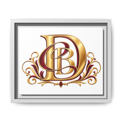 Monogram Letter D Canvas Print — Framed Matte Wall Art