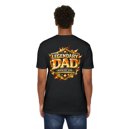 Legendary Dad T-Shirt – "Man of God" Shield Design