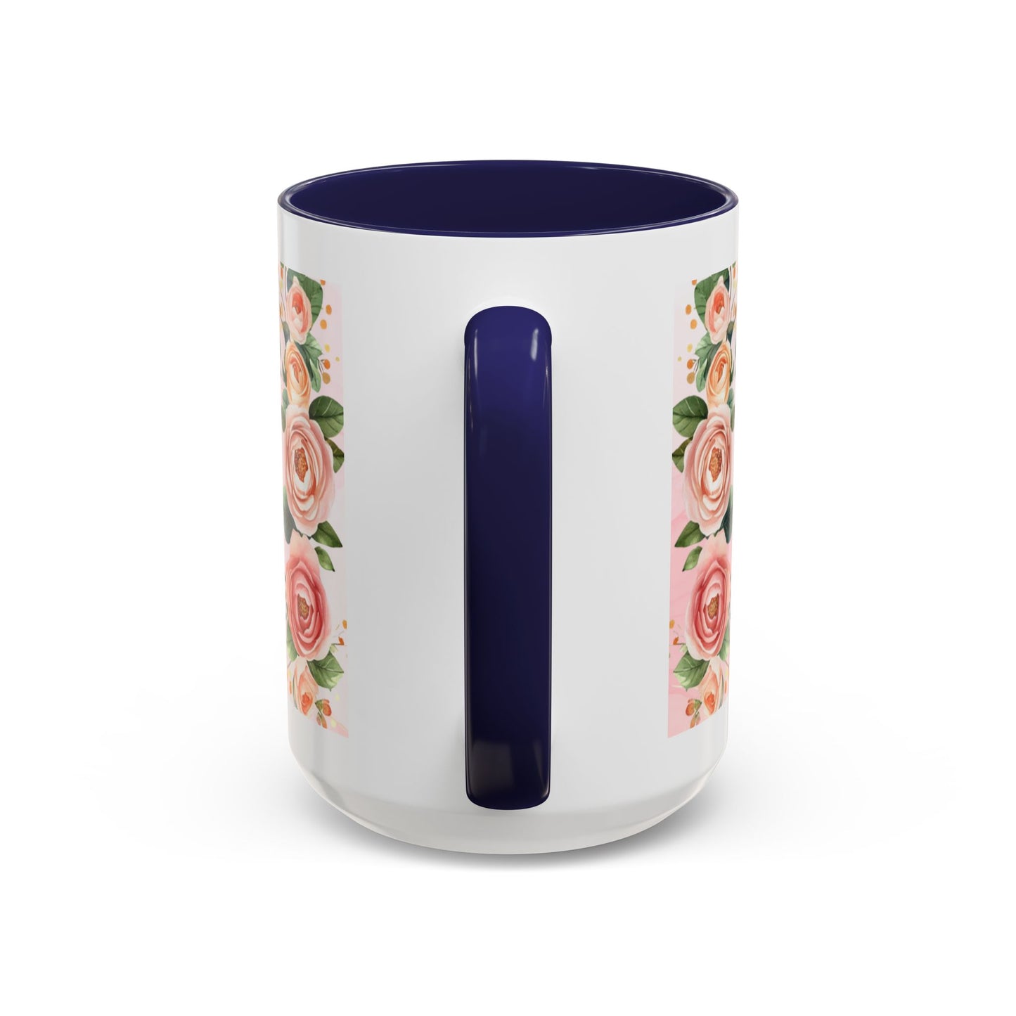 Mom Floral Accent Coffee Mug – Pink Rose Mother's Day Gift (11/15 oz)