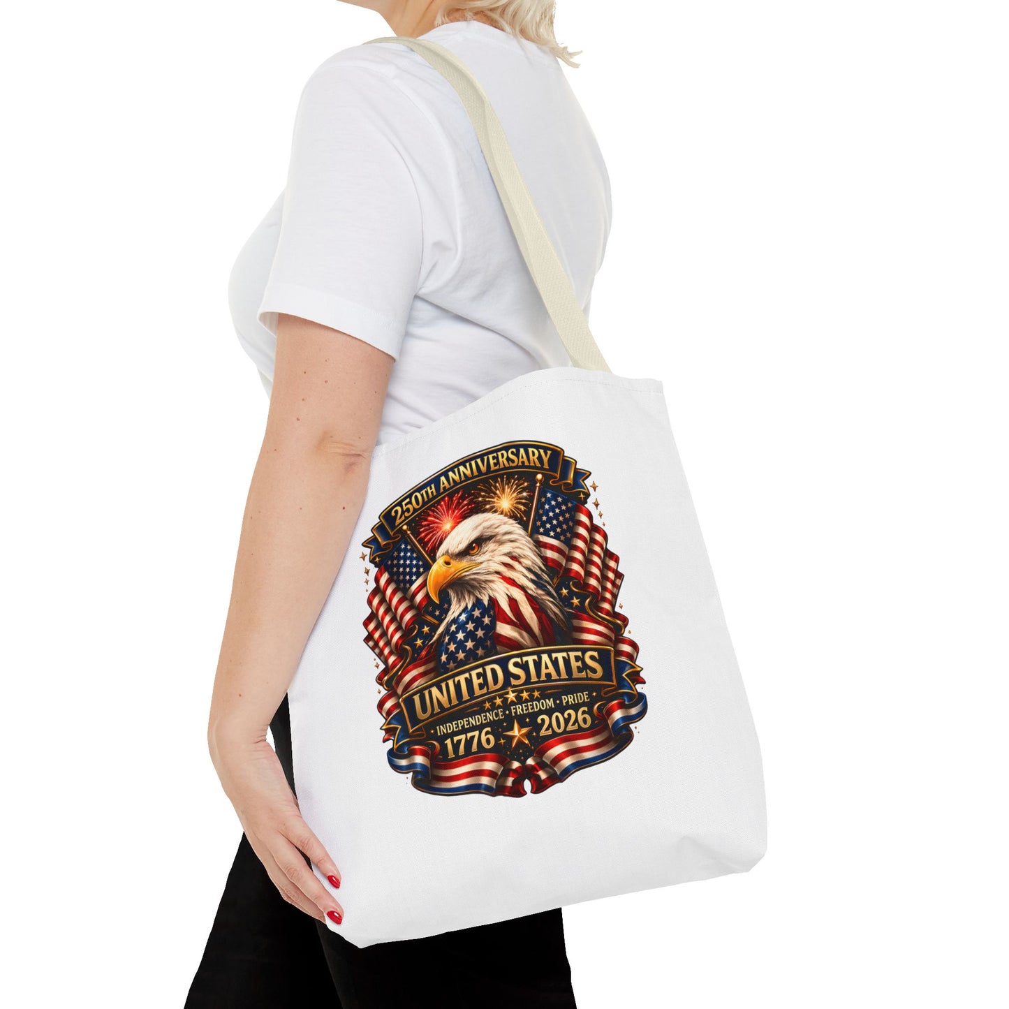 250th Anniversary United States Eagle Tote Bag — 1776–2026 Patriotic Cotton Tote