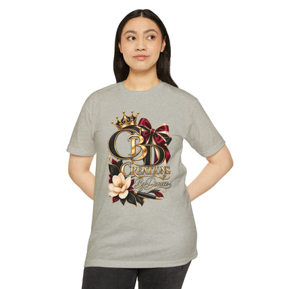 Graphic T-Shirt — "CBD Creations By Dawna" Gold Crown Floral Design