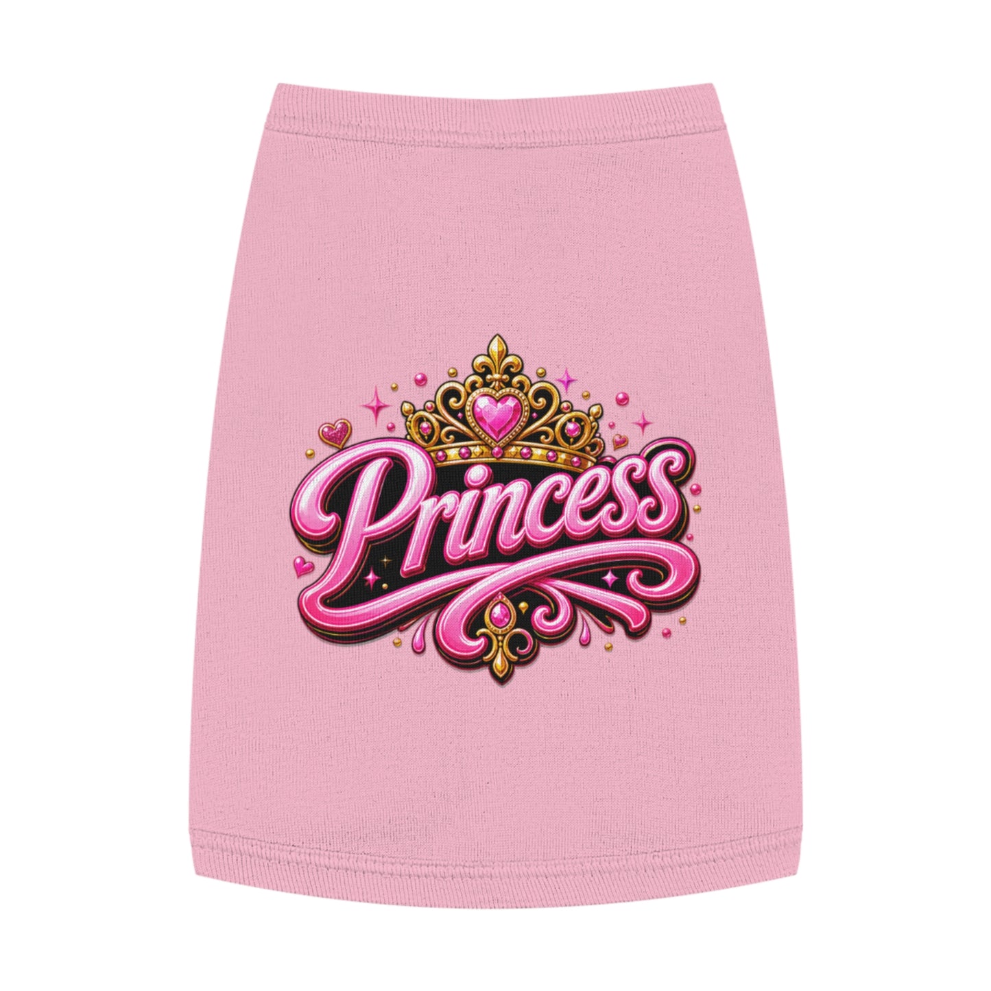 Princess Pet Tank Top - Pink Crown Graphic Dog Shirt, Cute Royal Pet Apparel for Small Dogs & Cats
