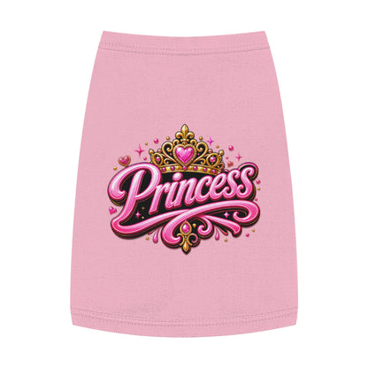 Princess Pet Tank Top - Pink Crown Graphic Dog Shirt, Cute Royal Pet Apparel for Small Dogs & Cats