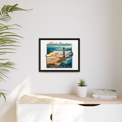 North Carolina Matte Canvas Wall Art — "From Mountains to Coast" Framed Print
