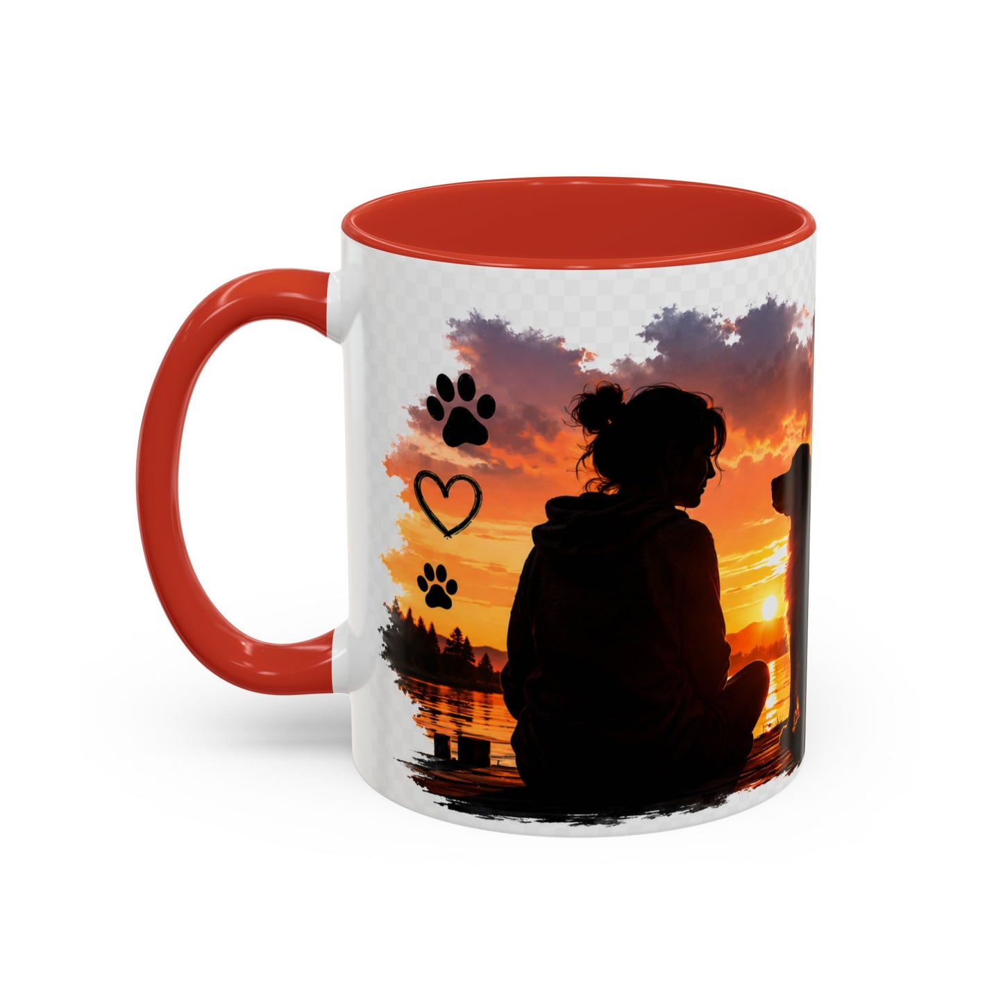 Dog Lover Coffee Mug - "A True Friend Leaves Paw Prints on Your Heart" Accent Mug (11/15oz)