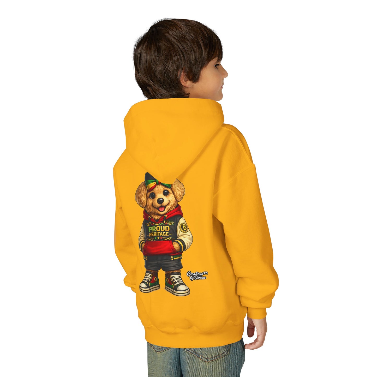 Youth Hoodie — 'Proud Heritage' Teddy Bear Streetwear Kids Pullover