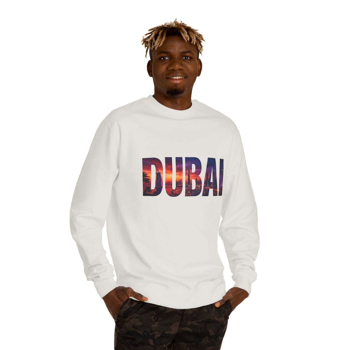 Dubai Skyline Crewneck Sweatshirt — DUBAI Cityscape Graphic