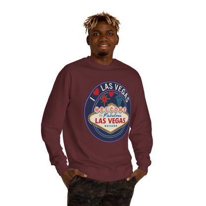 Las Vegas Welcome Sign Sweatshirt – Retro "I  Las Vegas" Crewneck
