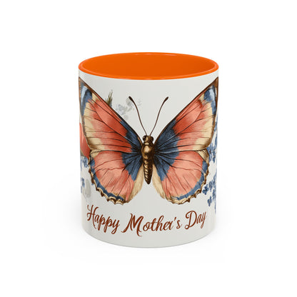 Mother's Day Butterfly Coffee Mug - 'Happy Mother's Day' Floral Accent Mug