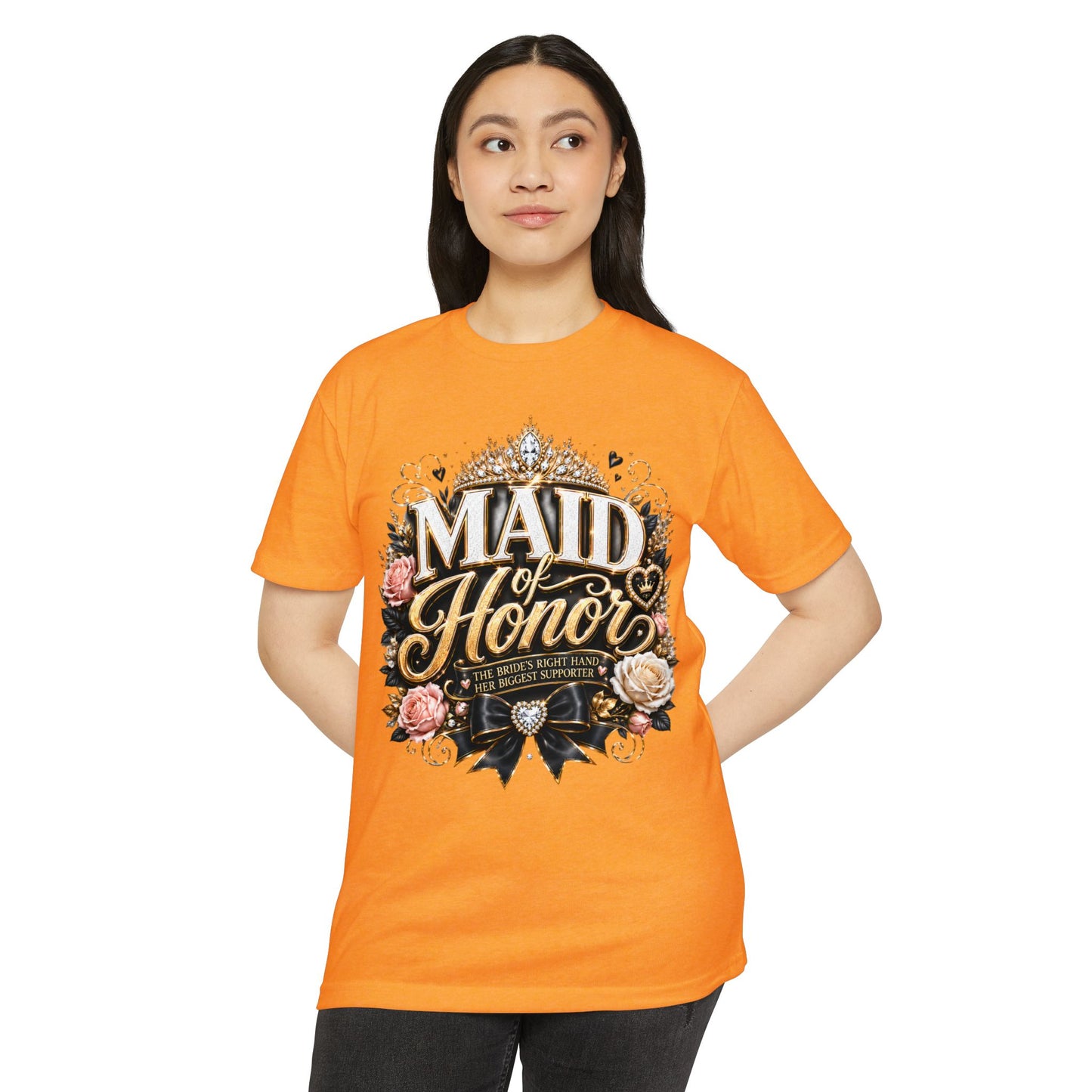 Maid of Honor T-Shirt — Floral Bridal Party Tee