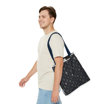 Cross Pattern Tote Bag — Faith & Grace Religious All-Over Print Tote
