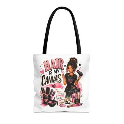 Hair Is My Canvas Tote Bag — Stylist Makeup Artist Cosmetic Accessories Tote
