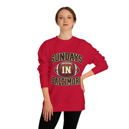 Sundays in Baltimore Football Sweatshirt — Game Day Crewneck for Ravens Fans