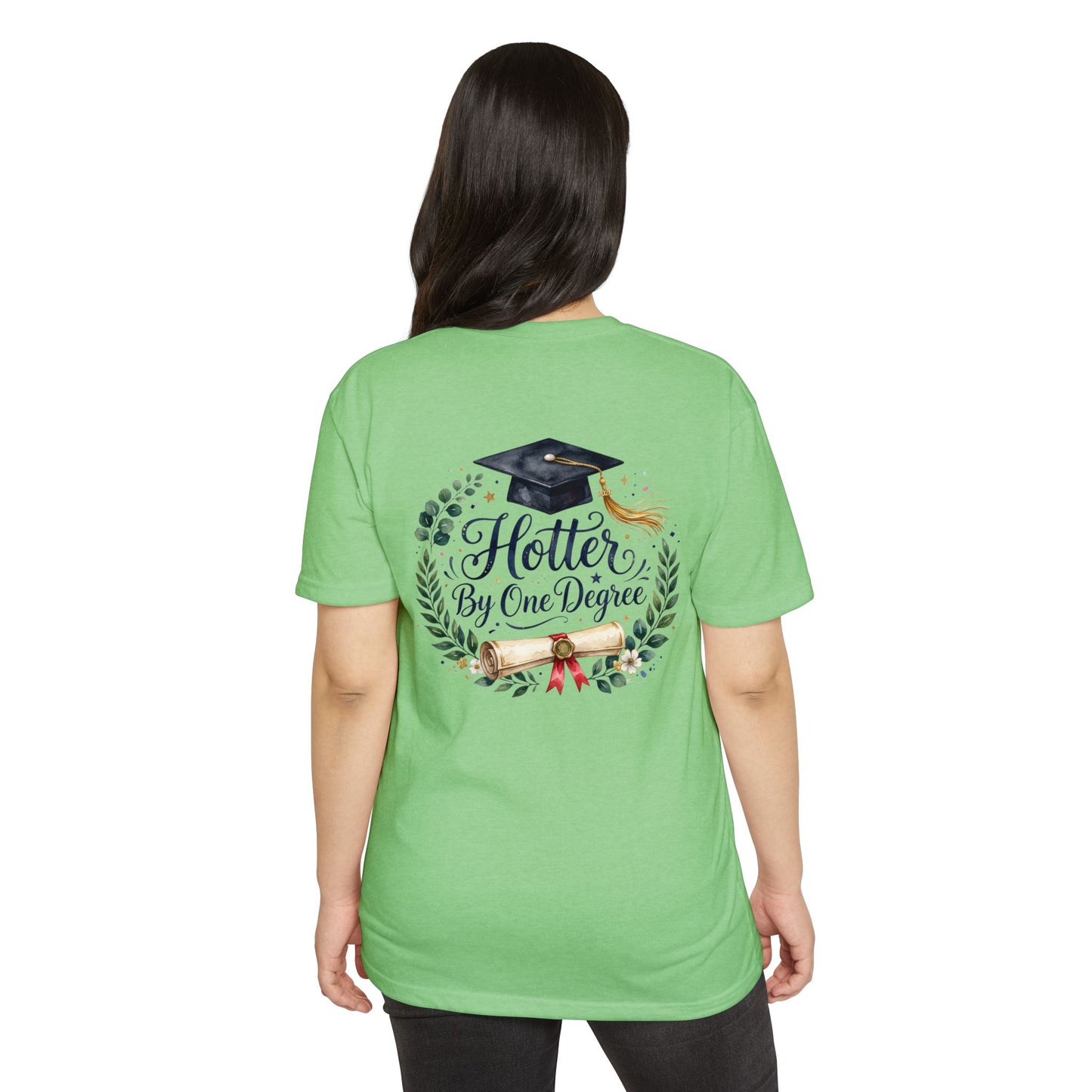 Graduation T-Shirt — "Hotter By One Degree" Cap & Diploma Design