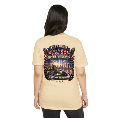 9/11 Memorial T-Shirt – "25 Years of 9/11 Never Forgotten" Tribute Tee