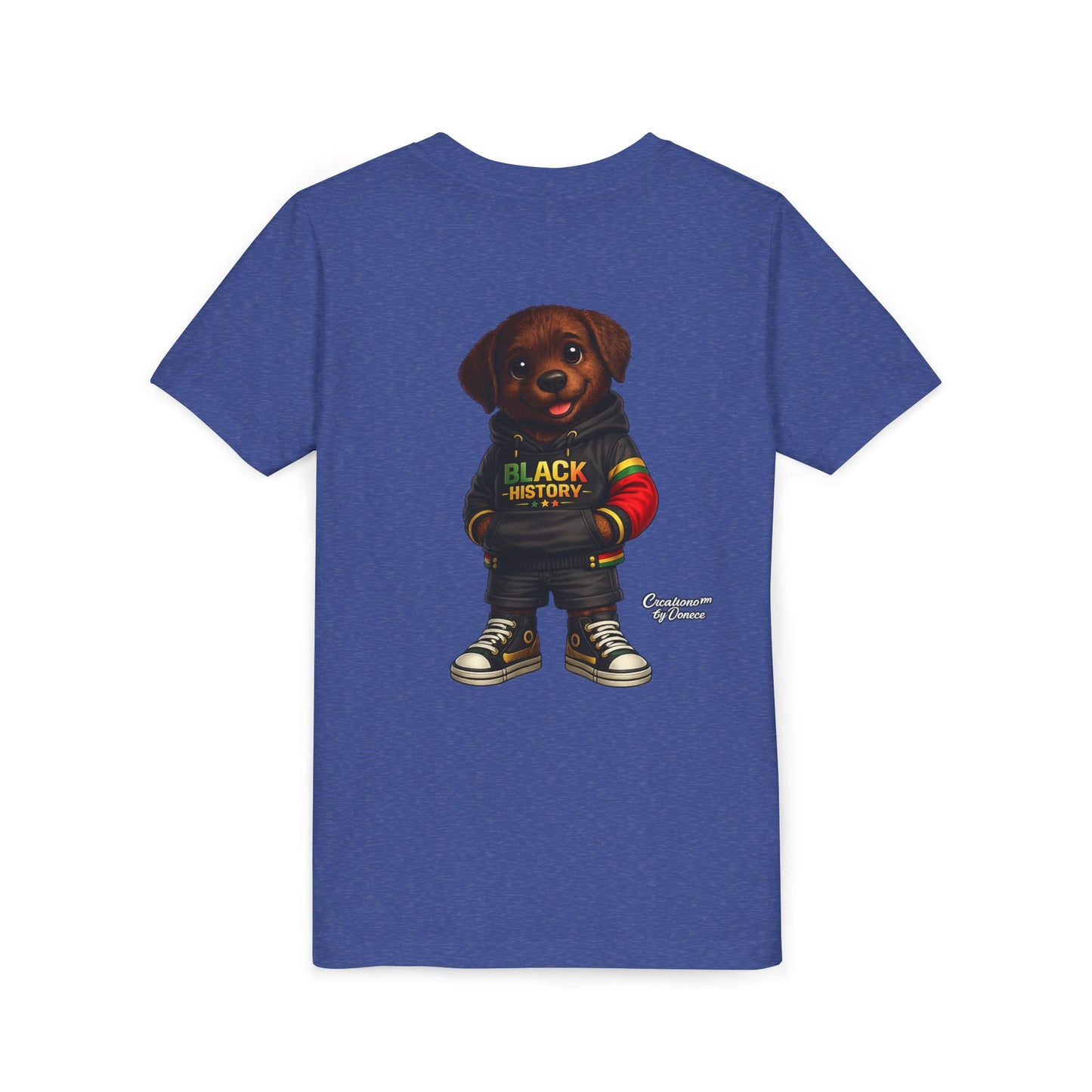 Youth Tee — Cute Puppy 'Black History' Graphic Shirt