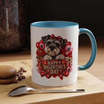 Valentine’s Day Dog Coffee Mug — "Happy Valentine’s Day" Accent Mug