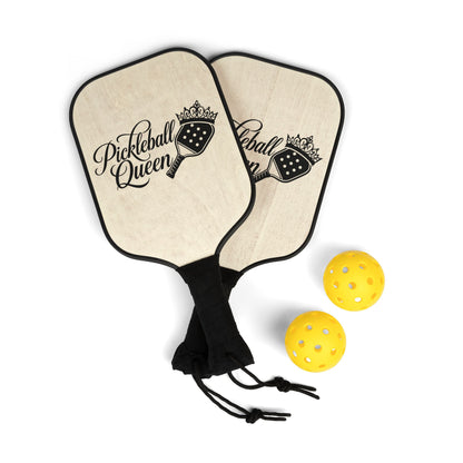 Pickleball Paddle Set — "Pickleball Queen" Graphic Paddle & Balls