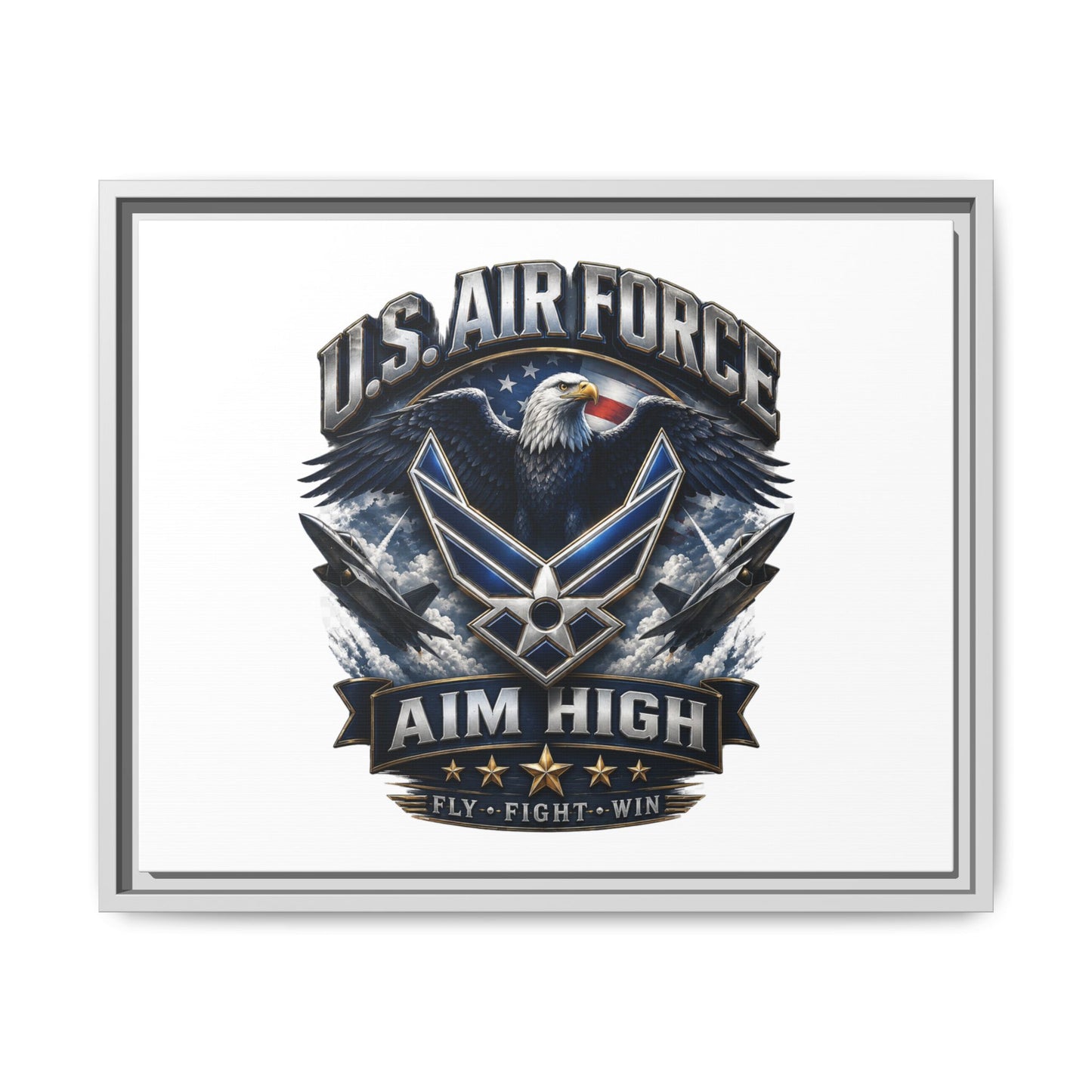 U.S. Air Force 'Aim High' Framed Matte Canvas Wall Art