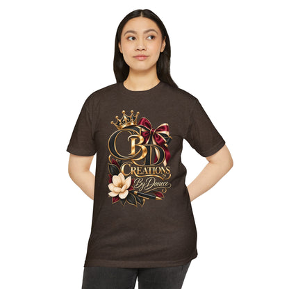 Graphic T-Shirt — "CBD Creations By Dawna" Gold Crown Floral Design