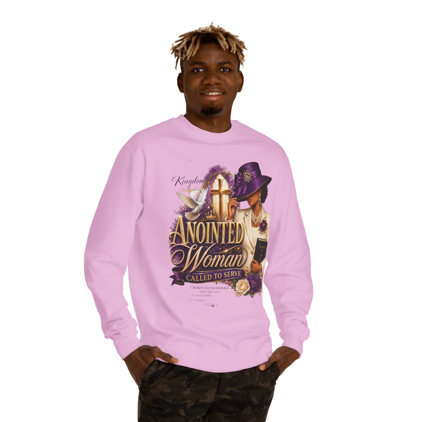 Anointed Woman Crewneck Sweatshirt — Called to Serve Gospel Graphic