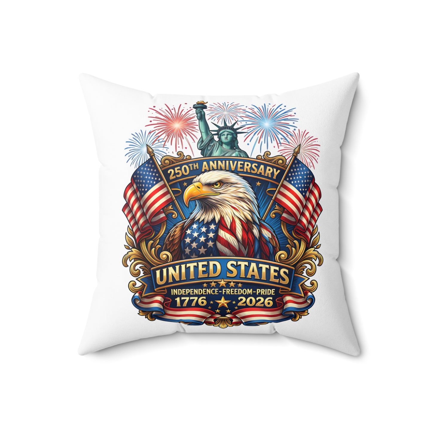 United States 250th Anniversary Eagle Throw Pillow — 1776–2026 Patriotic Decorative Pillow