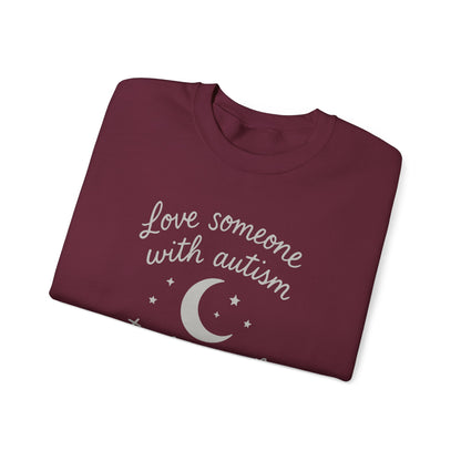 "Love someone with autism to the moon and back" Sweatshirt