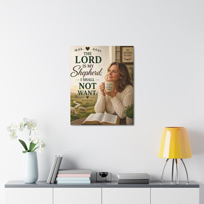 Stretched Canvas - "The Lord Is My Shepherd" Psalm 23:1 Inspirational Christian Wall Art