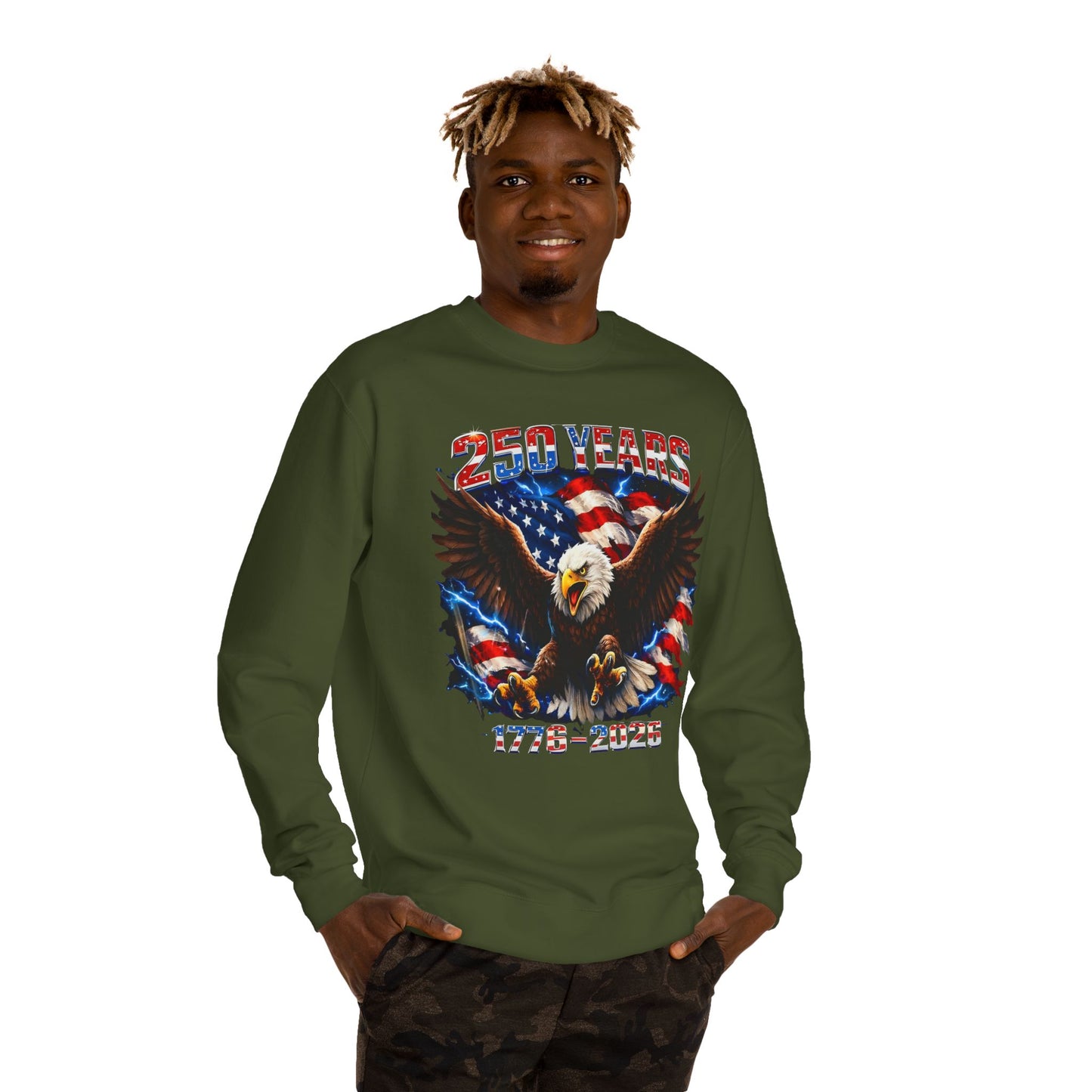 250 Years 1776–2026 Eagle Flag Sweatshirt