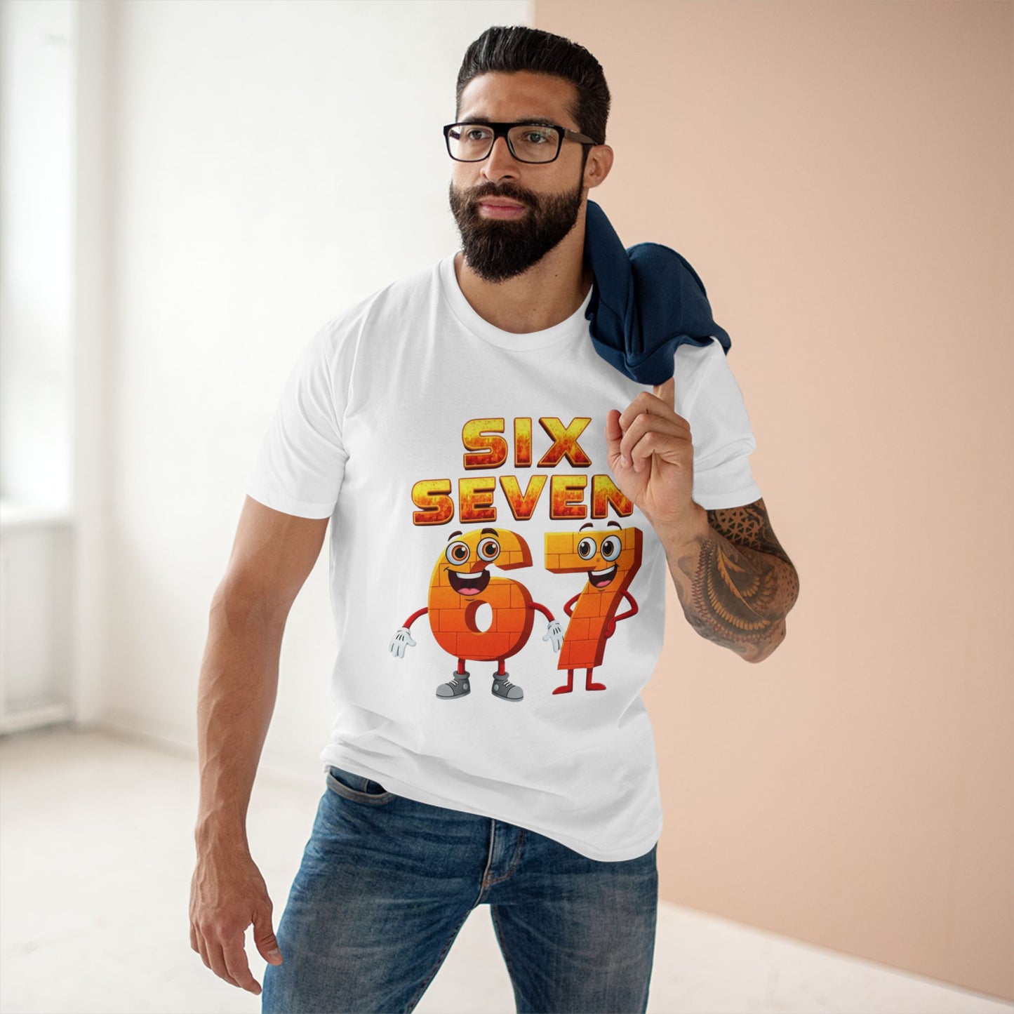 Six Seven 67 Cartoon Tee – Funny Number Graphic T-Shirt