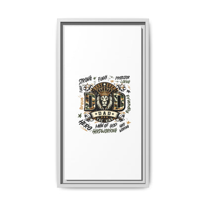 Framed Matte Canvas 'Best Ever DAD' Wall Art – Lion King Design, Father’s Day Gift