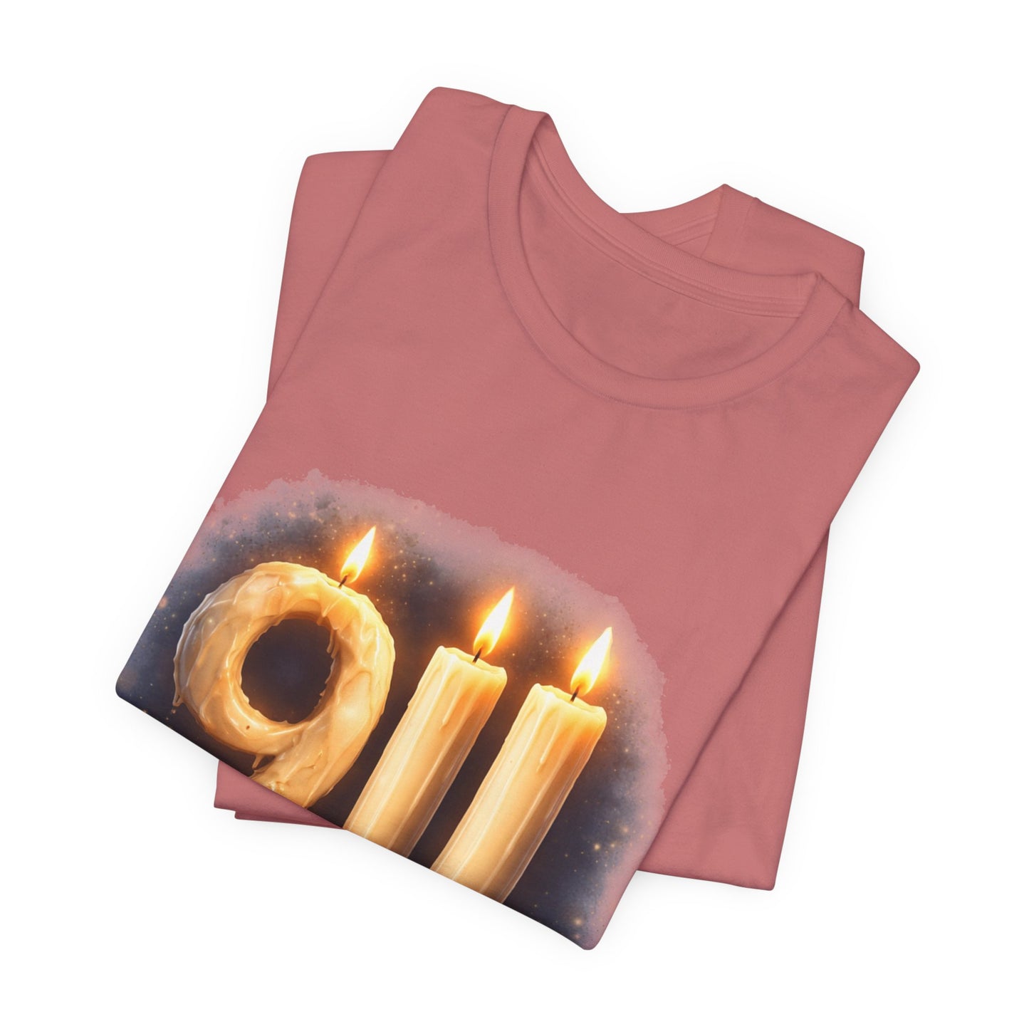 9/11 Never Forget T-Shirt – Memorial Candle Tribute Tee