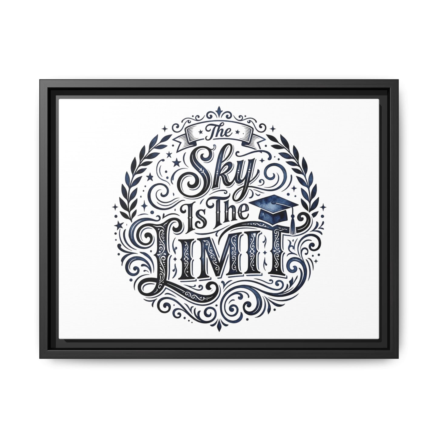 The Sky Is The Limit Framed Canvas — Inspirational Graduation Wall Art