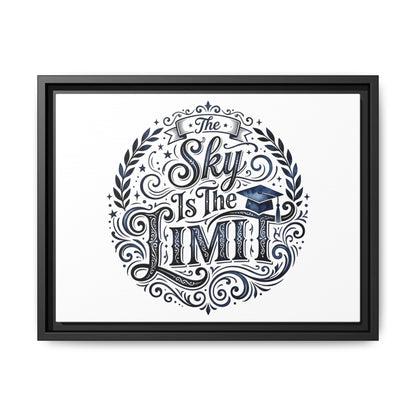 The Sky Is The Limit Framed Canvas — Inspirational Graduation Wall Art