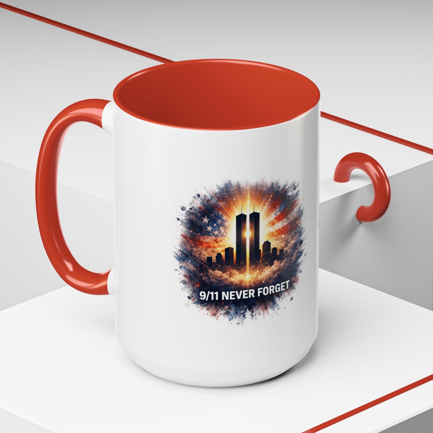 9/11 Never Forget Coffee Mug - Memorial Tribute Accent Mug (11/15oz)